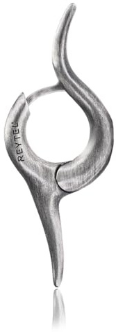 REYTEL Pendientes de plata de ley 925 con diseño de llama, aro único, altura de 4,35 cm, hipoalergénicos, joyería vikinga, regalos para hombres y mujeres, talla única, Plata, Sin piedra preciosa