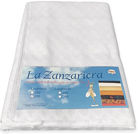 Cortina antiinsectos con patrón de diamantes, para exteriores, con peso, en 8 tamaños diferentes, color blanco, 300 x 300 cm