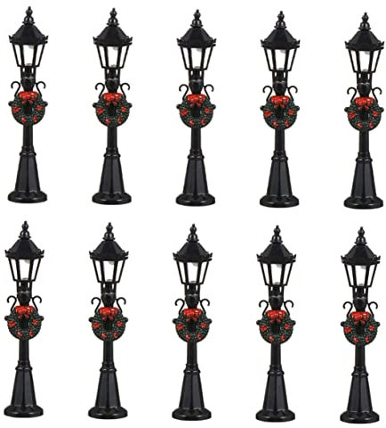 PERSELOSO 10pezzi Mini Lampioni Ornamentali Per Decorazione Miniatura Per Case e Paesaggi Di Lampada Da Esterno Per Ambienti e Statuette Decorative