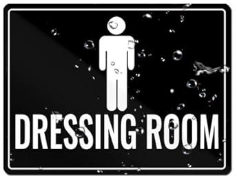 Anceky Dressing Room With Male Door Sign - Highly Visible Plastic Placard Adhesive Back - Great Use For Restaurants, Hotels & Offices 5.5x8