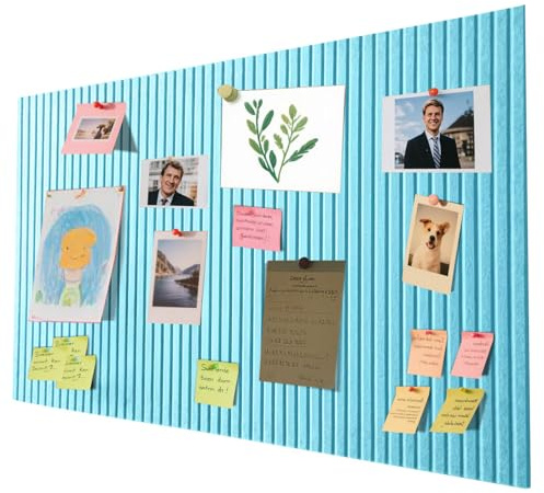 Tablón de anuncios decorativo de fieltro, tablón de anuncios de corcho de fieltro, 40 x 60 cm, tablón de anuncios de pared adhesivo con chinchetas, pizarra de corcho para fotos y notas en casa y