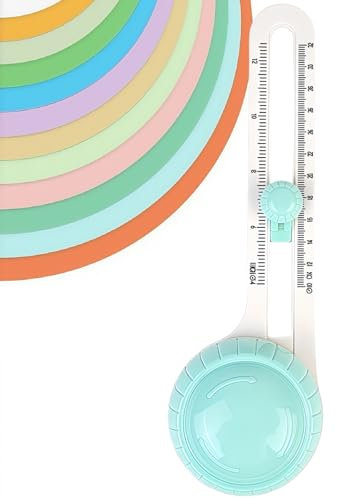 Cortador de Papel Circular Ajustable,Ajustable Herramientas de Scrapbooking,Cuchillo de Corte Redondo Giratorio,Cortador Círculos para Arte y Manualidades DIY, Papelde Impresión