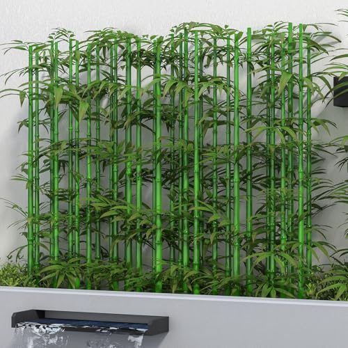 FWTRMRC 5ft Artificial Bamboo Tree 10 Pack, Fake Bamboo Plant Trees Indoor Outdoor Artificial Fake Plants Privacy Fence for Garden Yard Patio Decoration Home Privacy Screening