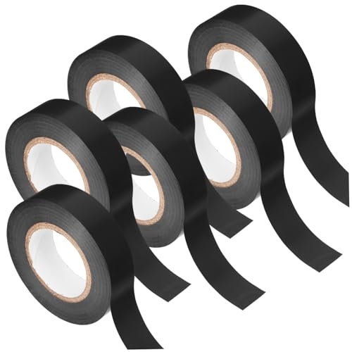 ERINGOGO Cinta Aislante Eléctrica de Pvc, 6 Rollos, Adhesiva y Resistente a Salpicaduras, para Cableado en Hogar E Industria