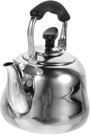 Tetera de Acero Inoxidable Silbadora de 1l para Estufa | Acabado Plata, Limpieza Sencilla, Boquilla Abatible, Diseño Moderno, Hierve Rápido y Gran Capacidad