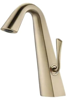 Bathroom Basin Taps Hao Golden All-Copper Hotel Gun Gray Face Wash Hand Washbasin Hot and Cold Faucet Side Switch (Brushed Gold)