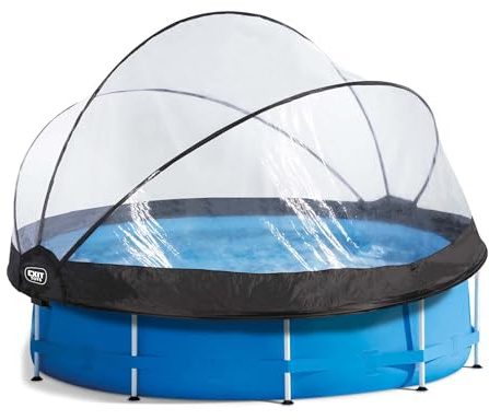 EXIT Toys Poolabdeckung ø305cm - Für Intex/Bestway Pools - Hält Wasser Warm und Sauber - Einfache Montage - Robuste, Hochwertige Konstruktion - Universelle Poolüberdachung Geeignet für Viele Marken
