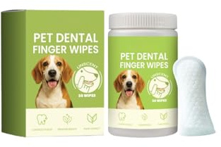 Zahnpflege Finger-Pads für Katzen Hund 50 Stück - Fingerlinge für effektive Zahnbürste zahnpasta, Mundhygiene und frischen Atem - Reduziert Plaque - Zahnreiniger Katze - Zahnpflege Hund (1)