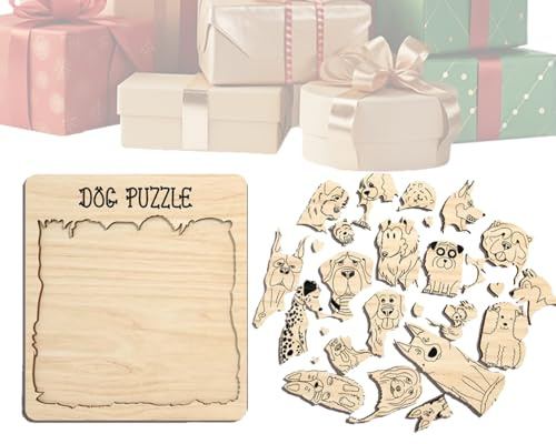 Rompecabezas de encastre de madera para adultos - Rompecabezas con forma de perro,Rompecabezas De Madera De Cachorro - Para Adultos Mujeres Hombres Amantes De Los Cachorros Familia Amigos Decoración