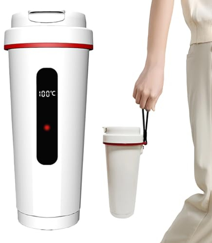 Generico Bollitore elettrico da viaggio - Bottiglia riscaldante in acciaio inossidabile, termostatica per il riscaldamento 'acqua | Scaldabagno per auto per campeggio, aereo, barca, picnic, dormitori