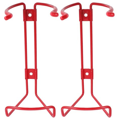 2Pcs Red Iron Fire Extinguisher Wall Mount Bracket for Commercial Use | 2kg Load, Wear Resistant Iron Build, Stable Hook Design, Suitable for Retail Display Use, Easy to Position