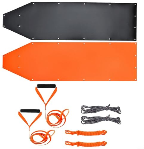 HpLive Kit de luge de chasse en polyéthylène résistant avec corde de traction de 140 cm et cordes en nylon, charge maximale : 226 kg, 185 × 58 cm (noir)