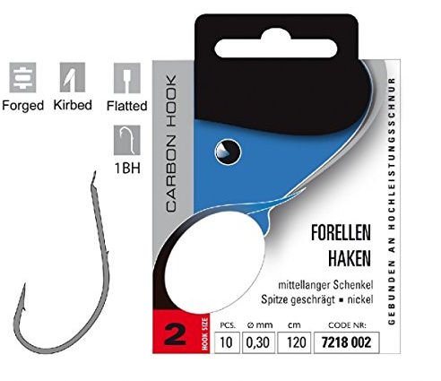 Jenzi Forellenhaken Gebunden Größe 2 0,30mm 120cm