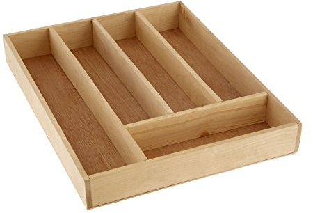 Premier Housewares 1103912 5 Compartment Cutlery Tray, 5 x 30 x 38 cm - Birchwood