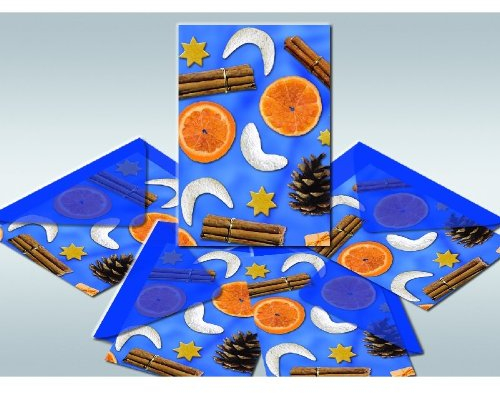 Grußkarten Weihnachts-Potpourri 11,3x16,5 cm, 5 Paar GRÜN