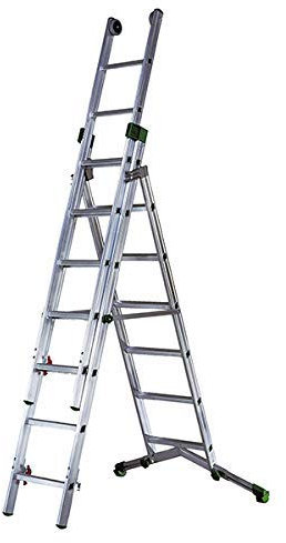 Echelle transformable aluminium 3 plans utilisable dans des escaliers (fonction rattrapage de niveau)