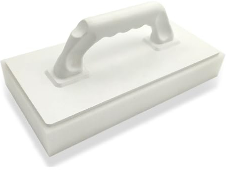 HAROMAC Kunststoff Reibebrett Fein 280 x 140 x 40 mm – PROFSchwammreiber mit weißem Feinschwammbelag aus Polyäther – zum Fliesen waschen, Fugen nachwaschen & Putz glätten