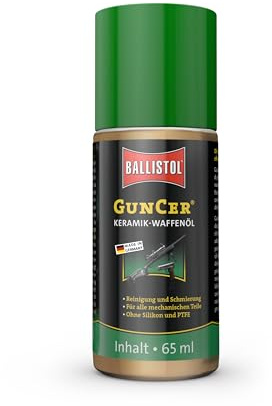 BALLISTOL 22169 GUNCER Keramik-Waffenöl 65ml Flasche – Temperaturbeständige Waffenpflege mit Dosierspitze - Rostschutz