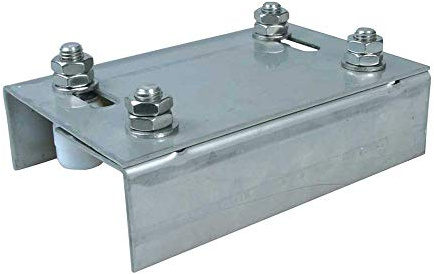 Placas de guía ajustables a 4 rodillos para puertas correderas Art. 465 IBFM de acero galvanizado con rieles de nailon disponible tipo medio y tipo grande