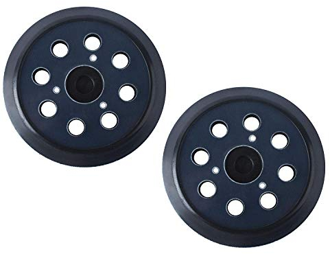 Poweka 743081-8 Stützteller für Makita-Exzenterschleifer, 12,7 cm Durchmesser, 8 Löcher, rundes Stützpad, Haken- und Schlaufen-teil (2 Stück)