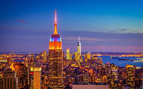 New York Nachtansicht Des Empire State Building Malen Nach Zahlen Diy Einzigartiges Leinwand Ölgemälde Kit Digitale Malerei