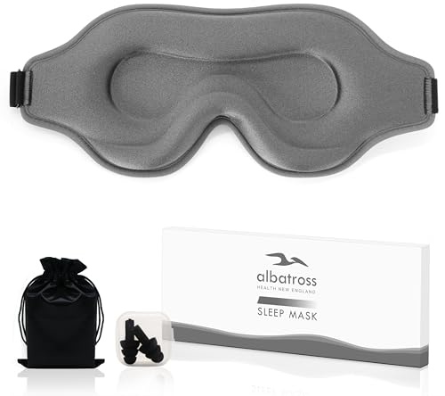 Schlafmaske für Seitenschläfer, verbesserte 3D-konturierte Augenmaske für Männer und Frauen, blockiert Licht, Augenmaske mit verstellbarem Riemen, atmungsaktiv und weich für Schlafen, Yoga, Reisen