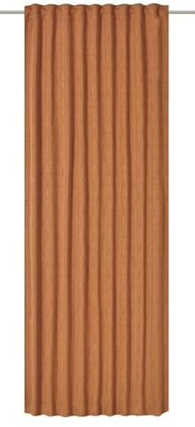 Elbersdrucke Gardine mit verdeckten Schlaufen Sunny 05 Terra-rost Blickdicht 255x140cm 201852 Vorhang für das Wohnzimmer Schlafzimmer Küche Flur Kinderzimmer