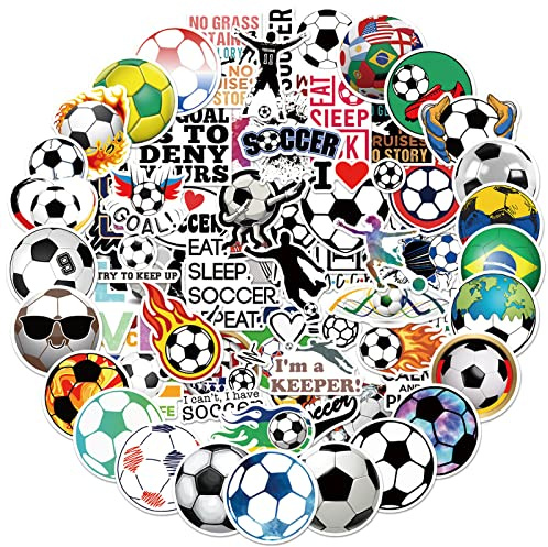 100PCS Soccer Stickers for Boys Girls Kids Teens, Vinyl Waterproof Soccer Stickers for Water Bottles, Laptops, Goodie Bag Stuffers, 2026 Soccer Party Favors