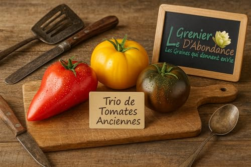 Lot de 120 graines à semer - Le Grenier d'Abondance - Trio de Tomates Anciennes - 3 sachets individuels