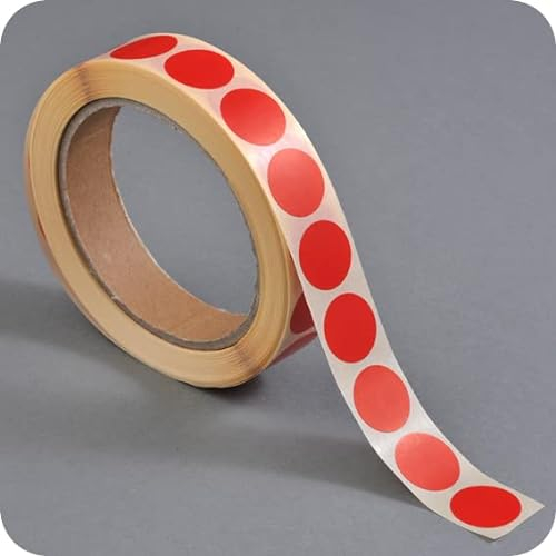 SPRINTIS Klebepunkte 20 mm, rot, 1000 Stück Markierungspunkte selbstklebend auf Rolle, Punkte Aufkleber aus Papier für Büro und Lager