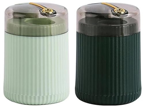 RZXBB 2 Stück Kreativer Automatischer Zahnstocherspender, Zahnstocherbox, Automatic Toothpick Dispenser, Pop-Up-Zahnstocherspender, Spender für Zahnstocher, Polypropylen (PP), Grün