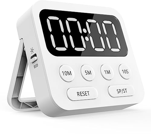 Digital Kitchen Timer with Stopwatch and Countdown Function - Magnetic Classroom Timer for Kids with Large LED Display and Adjustable Volume for Cooking, Exercise, Baking, Desk