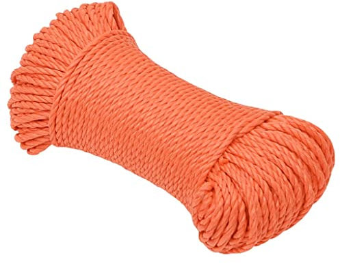 vidaXL Arbeitsseil Bodenarbeitsseil Arbeitsleine Mehrzweckleine Seil Bootsleine Allzweckseil Schnur Tau Leine Gedreht Orange 6mm 250m Polypropylen