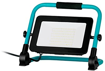 EGLO LED Outdoor Construction Spotlight, Aluminium and Plastic Portable Work Light, Job site Lighting in Turquoise and Black, swivelling Workshop lamp, IP65, Neutral White, 9000lm