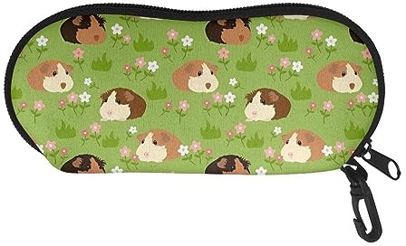 SEANATIVE Cute Guinea Pig Print Sunglasses Bag Portable Eyeglasses Holder Pouch Eyeware Organizer Glasses Storage Case for Kids Girls Boys