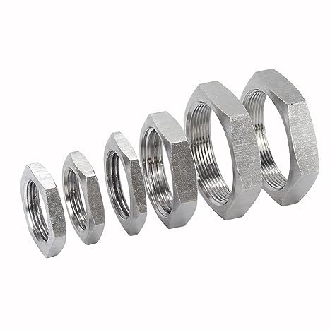 5 Stück M8 M10 M12 M14 M16 M18 M20 M22 M25 M30 Pitch 1 1,5 mm metrische Innengewinde 304 Edelstahl Sechskant-Kontermutter-Rohrverschraubung (Color : Metallic_M12x1.25mm(S15 H4))