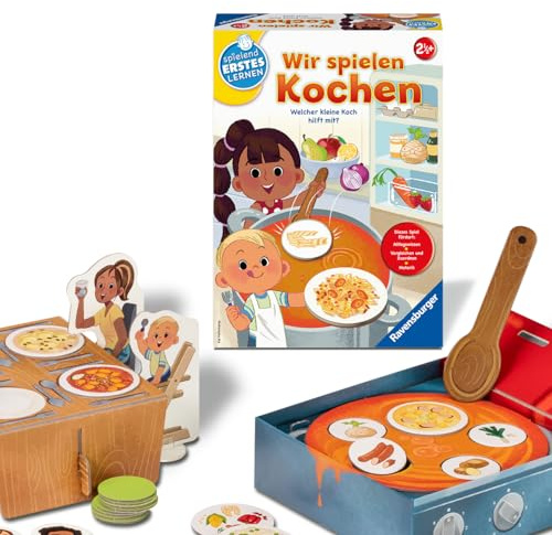 Ravensburger 24734 - Wir Spielen Kochen - Lernspiel für Kinder ab 2,5 Jahren, Spielend Erstes Lernen für 1-4 Spieler