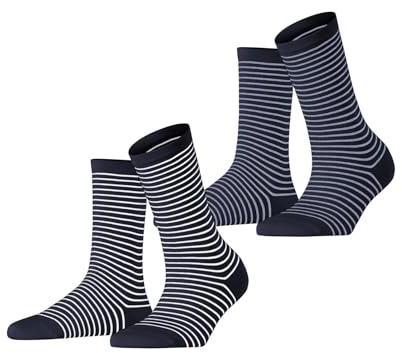 ESPRIT Fine Line Multipack W So coton fantaisie 2 paires, Chaussettes Femme, Multicolore Blue Mix 0040, 35-38
