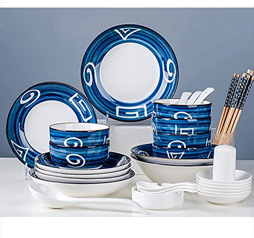 Set di stoviglie in ceramica moderna, servizio per 8-12 persone, stile classico giapponese, set di piatti e ciotole, set di piatti-combinazione completa di porcellana-per tavolo da pranzo cucina dome