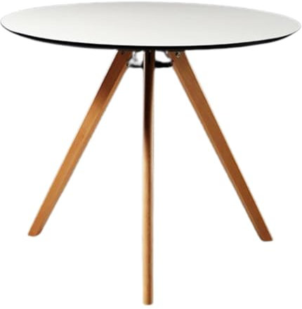 JHAISMAO Rund Esstisch Mid-Century Modern Küche Tisch Für 4-5 Personen Massivholz Tischplatte W/Massivholzbeine Freizeittisch Einfacher Zusammenbau(Size:80cm,Color:Weiß)