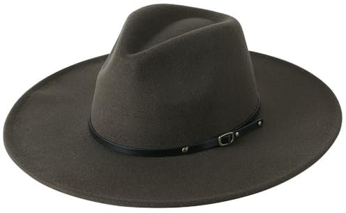 NOAMED Fengyan Fedora-Hüte aus Wolle, warm, breite Krempe, für Damen und Herren, einfarbig, Jazz-Filzhut, Panama-Gamble-Gelb, armee-grün, 6 7/8-7 1/8