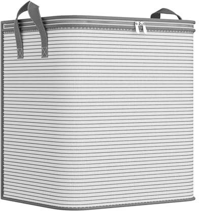 DONGKER Groß Aufbewahrungstasche, 1 Stuck Faltbare Kleidung Aufbewahrungsbox, großer Kapazität Vliesstoffe Kleiderschrank Boxen Organizer mit Verstärkt Griff, 60x45x60 cm/65x55x70 cm