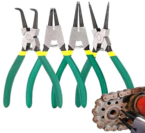 Kit de alicates para anillos de seguridad, herramienta de extracción de anillos para anillos - Alicates para anillos de retención internos - Alicates con resorte de alta resistencia, puntas de alicate