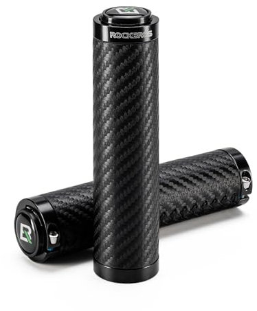 ROCKBROS Fahrradgriffe Ergonomisch, Lenkergriff PU Leder rutschfeste, Griffe Fahrrad mit Aluminium Lock, Griffe Fahrradlenker 22mm für MTB, Gravel, EBike und Rennrad