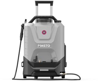 3S SuperSamaStore M10L Idropulitrice Carrellata Portatile a Batteria, Pulitrice a Getto d'Acqua Professionale a Trolley, con Ruote, Batteria al Litio Non Inclusa, 80 W, 5-10 Bar, 4L/Min