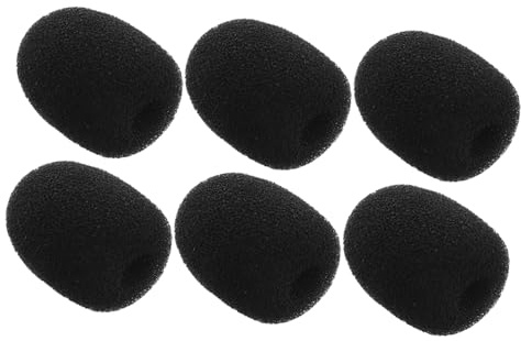 Garneck 6 Piezas Paravientos para Micrófono de Solapa de Espuma para Micrófono de Diadema Protector de Paravientos de Pequeño para Vlogs y Presentaciones
