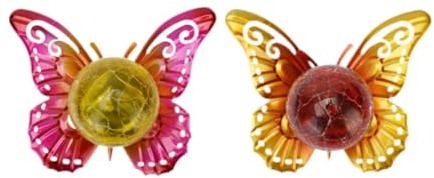 FewNvWa 2 Luces Solares con Forma de Mariposa para Jardín Exterior, Decorativas Y con Energía Solar.
