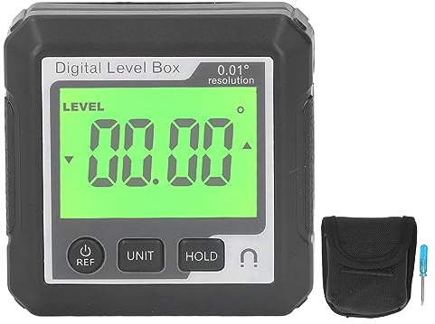 Telituny Digitaler Neigungsmesser, 0,01° Präzisions-Inklinometer mit Magnetbasis, Tragbare Wasserwaage, ABS-Winkelmesser für Holzverarbeitung, Bauwesen & Kfz