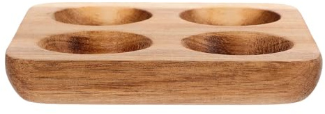 COLLBATH Vassoio Portauova in Legno di Acacia Slot Organizer Salvaspazio per Frigorifero e Piano Cucina Supporto Dispenser Uova Fresche Hen