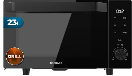 Cecotec Mikrovågsugn utan skylt Proclean 6140 flatsängsdörr, 800 W + 1000 W grill, 23 l, hopfällbar dörr, 13 nivåer, 8 program, flatsäng, timer 60 minuter, mångsidigt kök